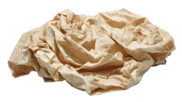 Crumpled sand colored textile with transparent background symbolizing simplicity png