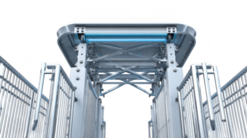 Modern turnstile gate allowing access on transparent background png