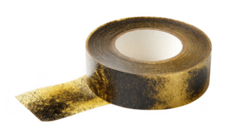 Dirty adhesive tape roll with residue on transparent background png