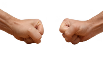 Two fists bumping each other on transparent background png