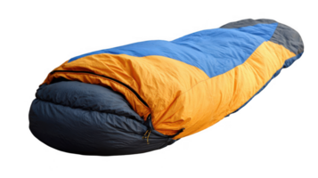 Folded sleeping bag resting on transparent background png