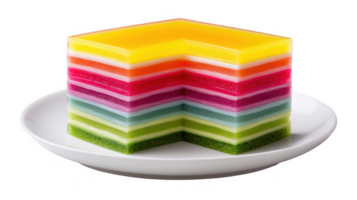 Layered rainbow dessert showcasing vibrant colors on transparent background png
