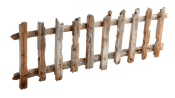 Worn wooden railings with splintered edges on transparent background png
