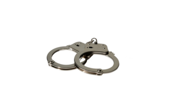 Steel handcuffs resting on transparent background representing law enforcement and arrest png
