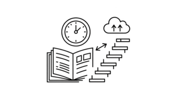 Learning process leading to cloud computing over time with transparent background png