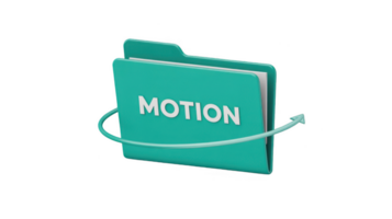 Motion folder rotating with circular arrow on transparent background png