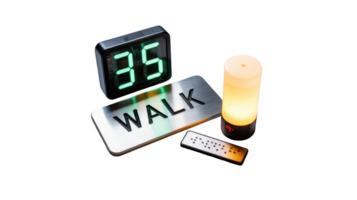 Pedestrian countdown timer showing walk signal with transparent background png