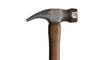 Claw hammer with wooden handle on transparent background png