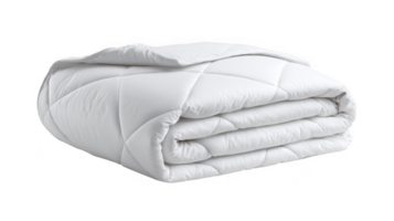 Folded white weighted blanket on transparent background png
