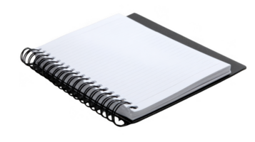 Blank spiral notebook with transparent background for easy isolation png
