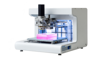 Bioprinting machine creating artificial tissue with transparent background png