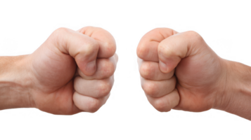 Two fists showing knuckles on transparent background png