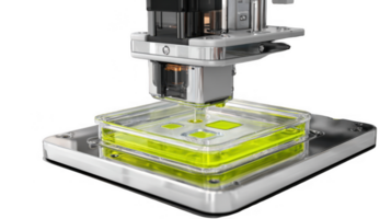 Bioprinting machine depositing bioink on transparent background png