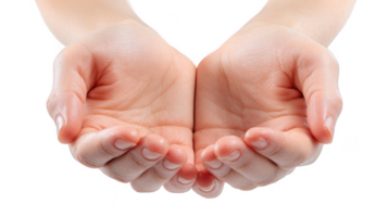 Woman showing open empty hands with transparent background png
