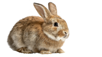 Brown rabbit breathing and creating clouds in cold weather on transparent background png