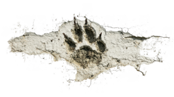 Distressed wall showing traces of sharp claws with transparent background png