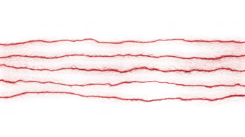 Red streaks flowing on transparent background creating a wavy pattern png