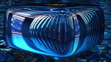 Blur Effect, High Tech Template, Background, Floating Techno Cube, Lights, Liquid Metal, Colors, Reflection video
