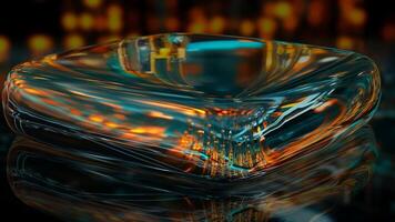 Technological Template, Elegant Background, Rounded Techno Cube, Blur Effect, Mirror, Colors, Reflection video