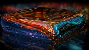 Elegant Background, Technological Template, Rounded Techno Cube, Blur Effect, Mirror, Reflection video