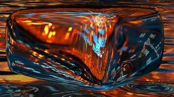 Technological Template, Unique Background, Floating Techno Cube, Luxury Design, Liquid Metal, Colors, Rotation video