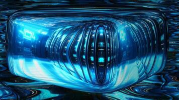 Liquid Metal, Reflection, High Tech Template, Background, Floating Techno Cube, Blur Effect, Lights video