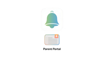 Parent portal app icon showing notifications and messages on transparent background png