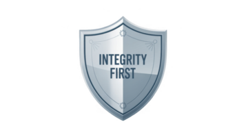 Silver integrity first shield protecting values on transparent background png