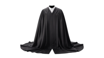 Black judge gown resting on transparent background png