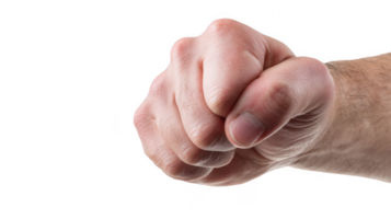 Man clenching fist with transparent background png