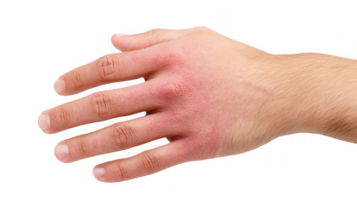 Man showing contact dermatitis symptoms on transparent background png