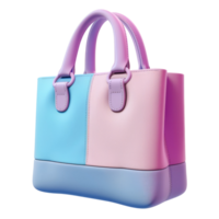 Pastel Elegance Fashionable Handbag With Gradient Colors. 3D Render. png