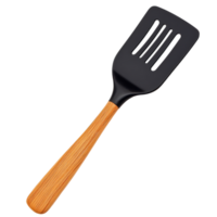 Spatula, A Kitchen Utensil Used For Lifting And Flipping Food, Isolated On Black Background. png