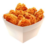 Crispy Fried Chicken In A Bucket. Fast Food Concept. Isolated Against Black Background. png