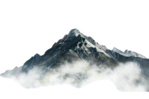Isolated Majestic Mountain Peak With Fog. Great For Compositing. png
