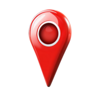 Red Glossy Map Pointer On Black Background. Navigation And Travel Concept. png