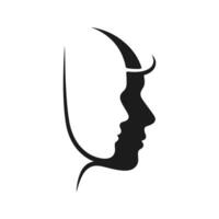 Abstract monochrome portrait of a woman in a modern art style vector