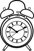 Line Art Illustration of a Classic Alarm Clock vector