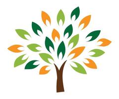 Abstract Colorful Tree with Leaf Logo Design vector