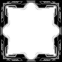 Futuristic Tech Frame, Silver and Black, Empty Space, Border vector