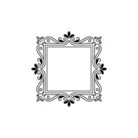 Elegant Black White Square Frame Decorative Vintage vector
