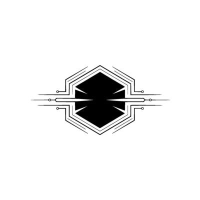 Abstract Geometric Tech Hexagon Circuitry on White