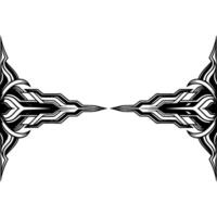 Abstract Geometric Symmetry in Black, White Gray, Minimalist Element vector