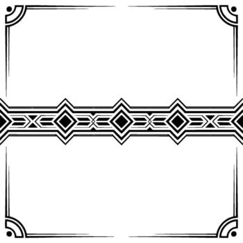 Geometric Frame Border , Black and White Pattern, Decorative Elements vector
