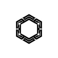 Modern Hexagon Geometric Badge , Shining Effect on White vector