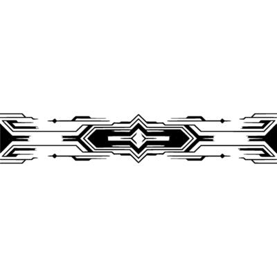 Futuristic Tech Border Abstract Geometric Elements on White