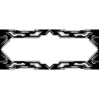 Futuristic Tech Frame Geometric Silver and Black vector