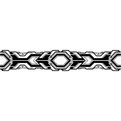 Abstract Geometric Border , Silver Black on White, Modern Decoration