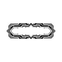 Futuristic Tech Frame Black and White Geometric Circuitry vector