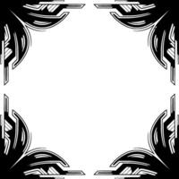 Abstract Deco Border With Corner Elements, Black and White vector